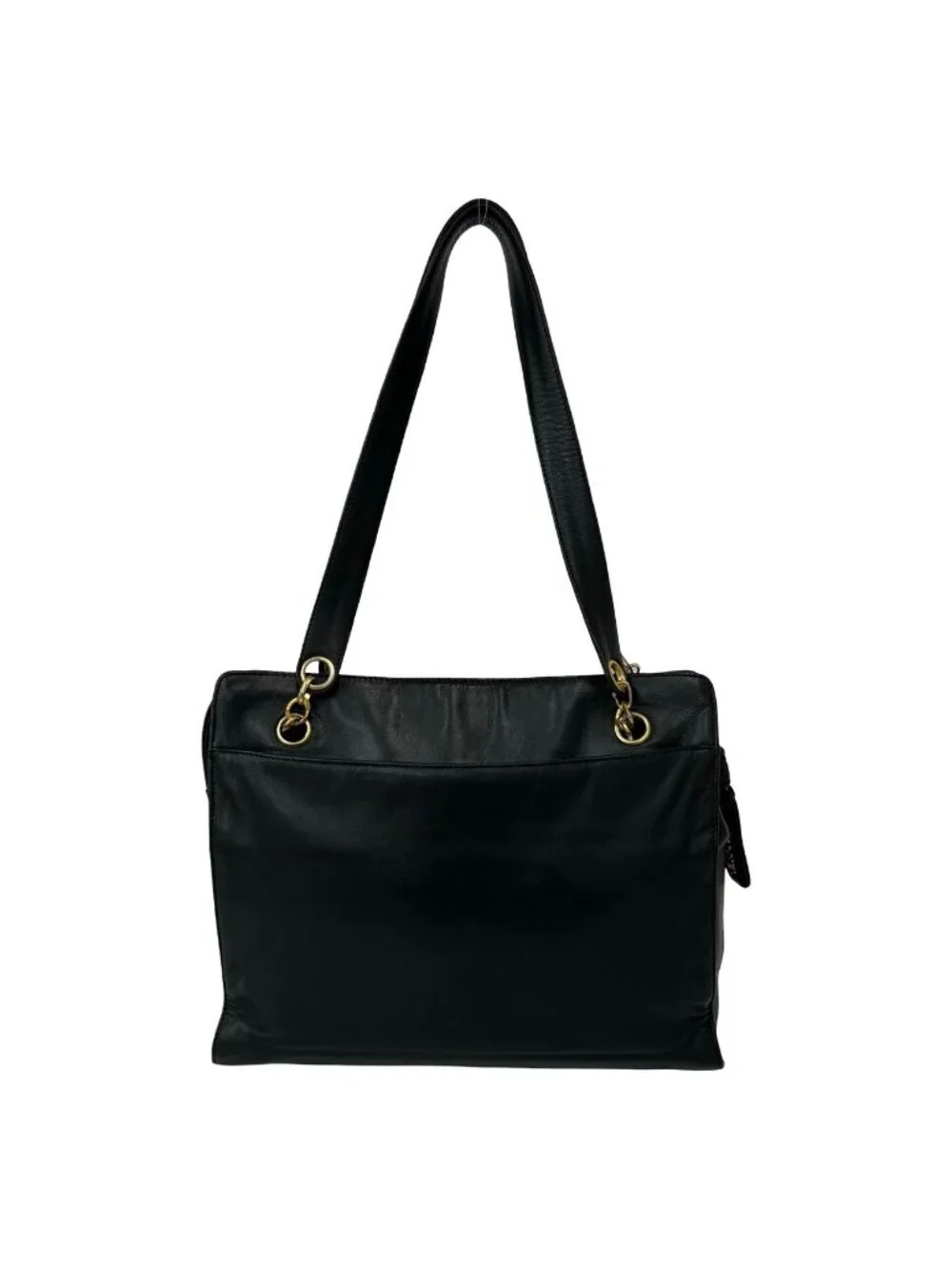 Chanel Seal Present 3 Vintage CC Logo Lambskin Shoulder Bag Mini Tote Black